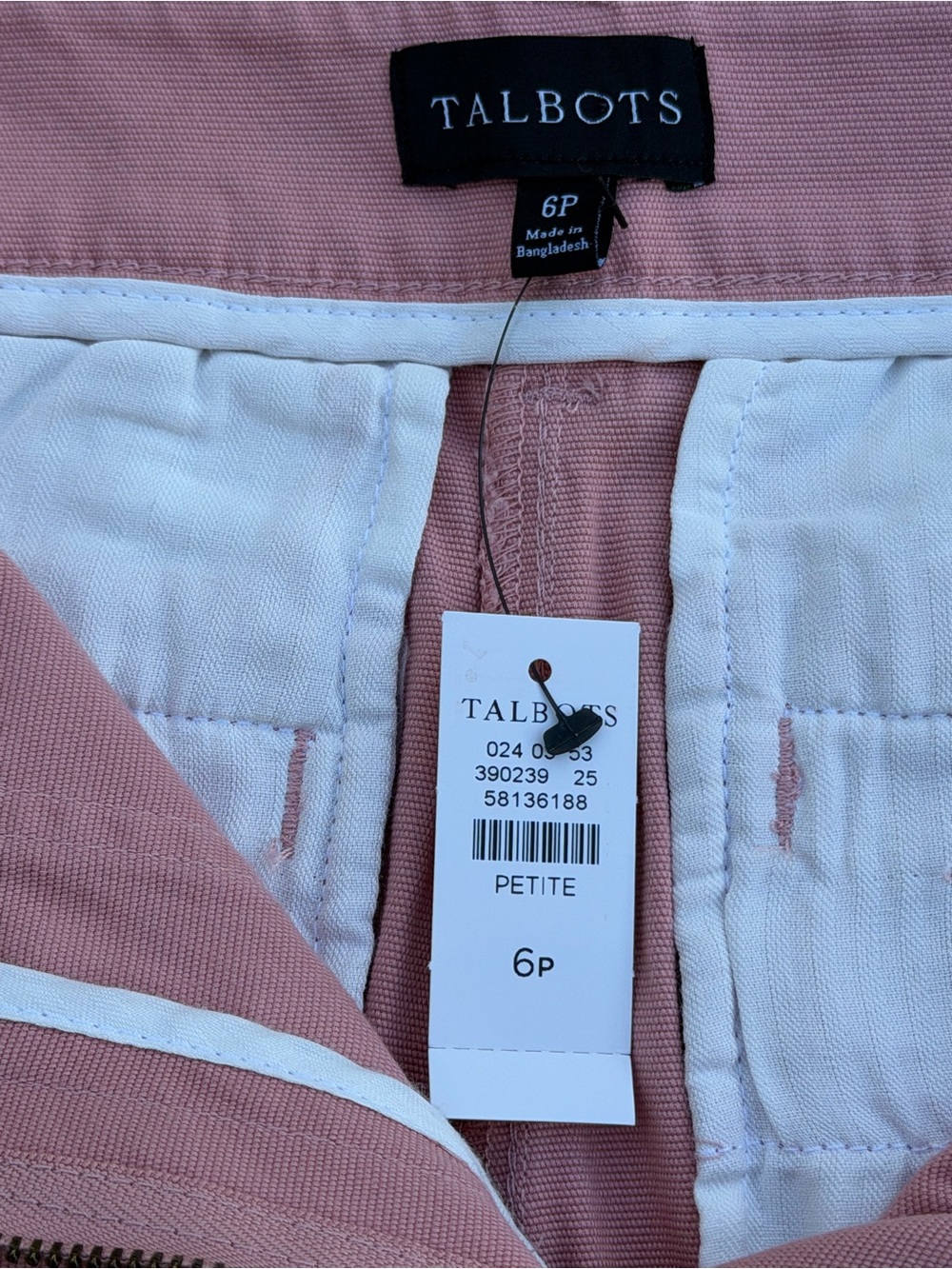 Talbots Petite Pink Ankle Pants Women 6P NWT Cotton Tencel Stretch Crop - Picture 4 of 13
